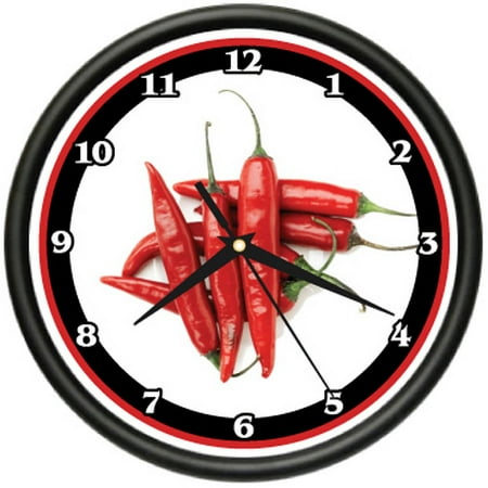 RED CHILI PEPPERS Wall Clock kitchen hot chef new gift