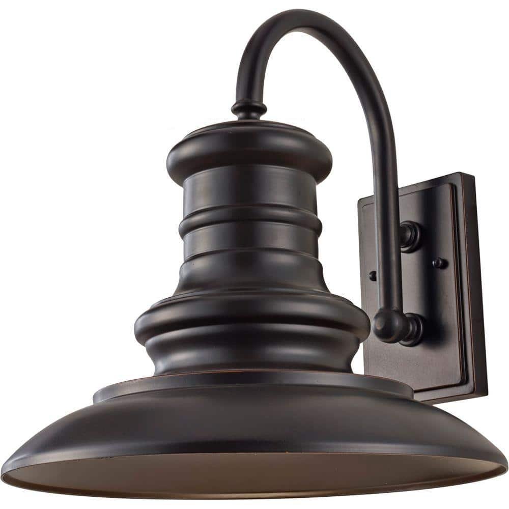 Redding Station 1-Light Restoration Bronze Outdoor 15.625 in. Wall Lantern Sconce