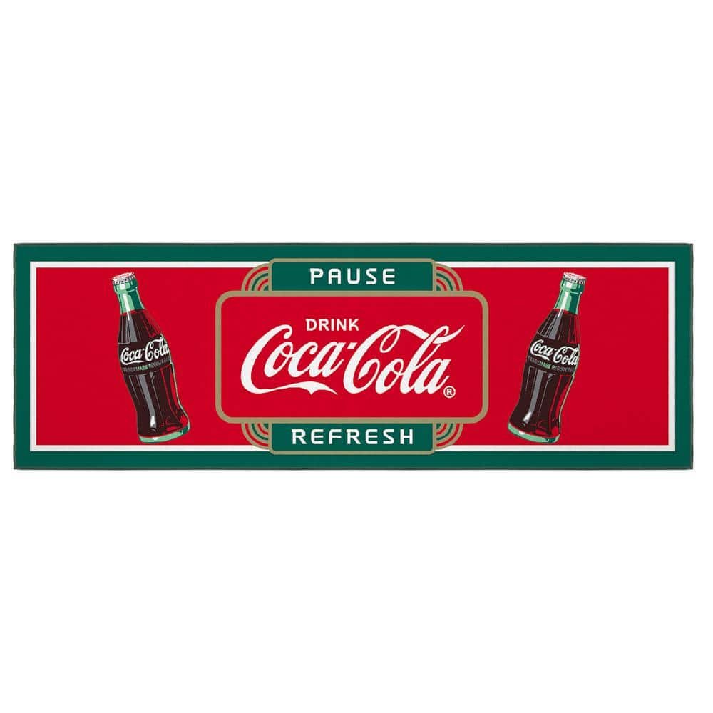 Red/Multi 2 ft. x 5 ft. For Man Cave Bedroom Kitchen Coca-Cola...