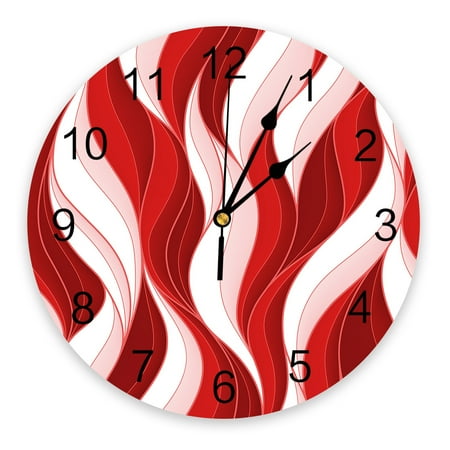 Red Ripples Three-dimensional Abstract Large Wall Clock Dinning Restaurant Cafe r Round Wall Clocks Silent Home ration