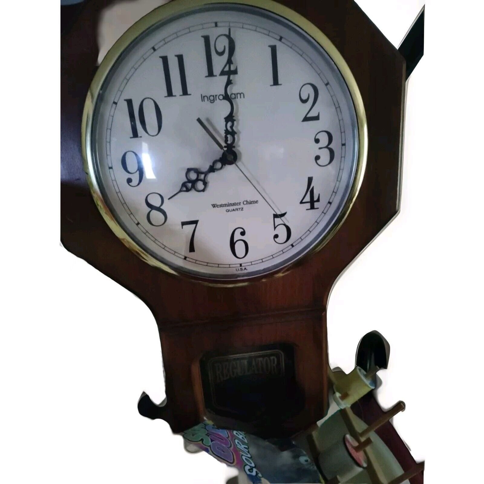 Regulator Wall Clock Westminster Chime Classic Manor Quartz Pendulum Working