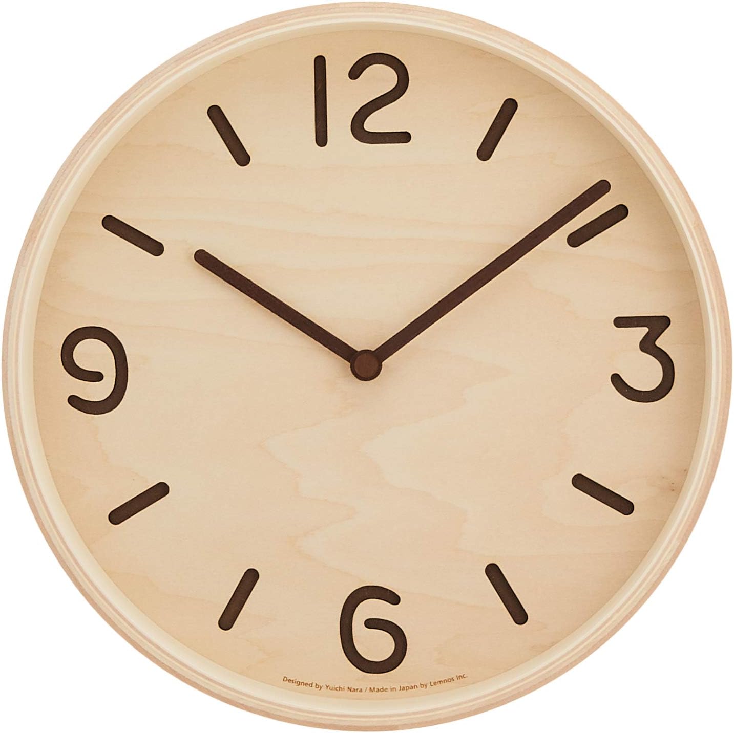 Remnos Thomson LC10-26 NT Lemnos Wall Clock, Analog, Natural Colored Wood Fabric, Natural