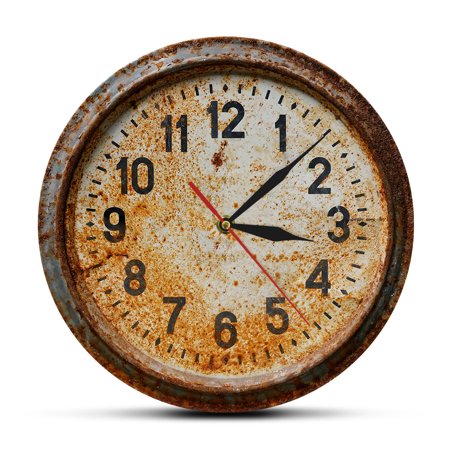 Retro Age Rusty Old r Clock 3D illusion Effect Acrylic Wall Clock Primitive Timepiece Hanging Wall Watch