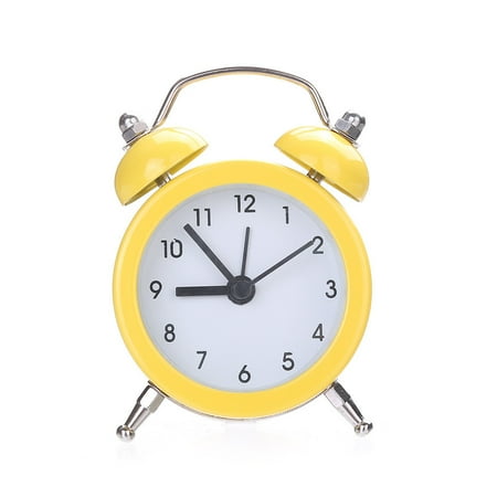 retro alarm clock gold office decor battery wall clock digital Twin Bell Silent Alloy Stainless Metal Alarm Clock large outdoor clock yellow decor battery clock movement