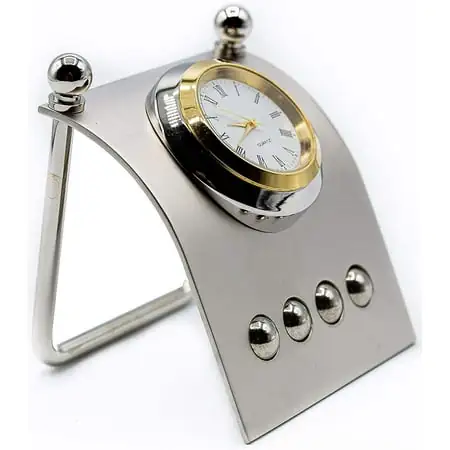 Retro Chrome-Plated Table Desk Vintage Industrial Clock