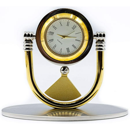 Retro Chrome-Plated Table Desk Vintage Swinging Clock