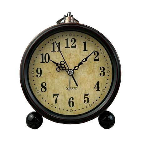 retro clock outdoor wall decor for patio square clocks for walls Vintage Alarm Clock Analog Silent Small Bedside Desk Battery Operated For Table Living Room Decor Shelf Gift (Classic)