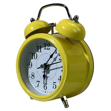 Retro Design Double Bell Alarm Clock - Luminous, Mute Sweeping Movement, Loud Time Display - Super Loud Retro Bell Alarm Clock for Home