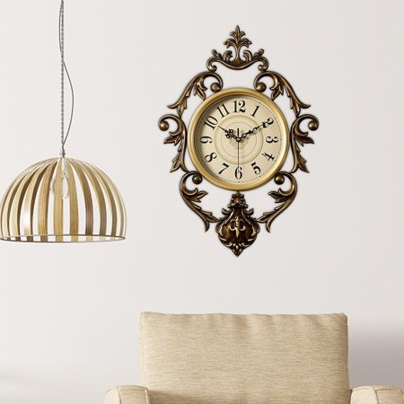 Retro Iron Wall Clock, Mute Hanging Large Non Ticking, Decorative Clock Watch for Kitchen Home School Living Room Bedroom