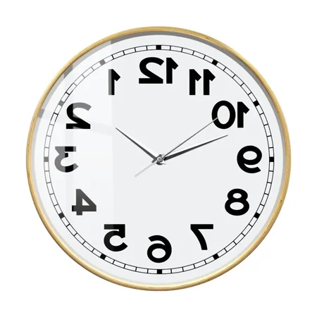 Revese Numbers Unusual Run Backwards Wall Clock For Living Room The Counter-Clockwise Clock Silent Sweep Wall Watch Home r