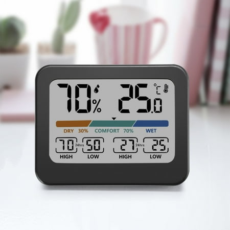 Rewenti Colorful Large Screen Display Electronic Clock Dual Alarm Configuration Digital Clock,Time,Date,Temperature and Humidity Same Screen HD Display Alarm Clock for Heavy Sleepers Savings