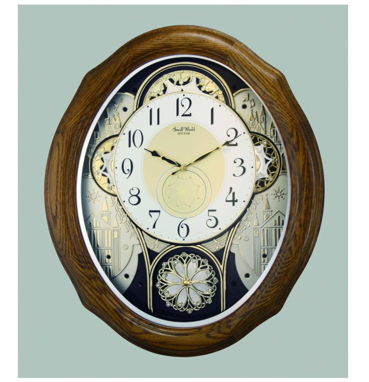 Rhythm BROWN American Gala Musical Solid Oak Clock 4MH861WUO6 Christmas Music