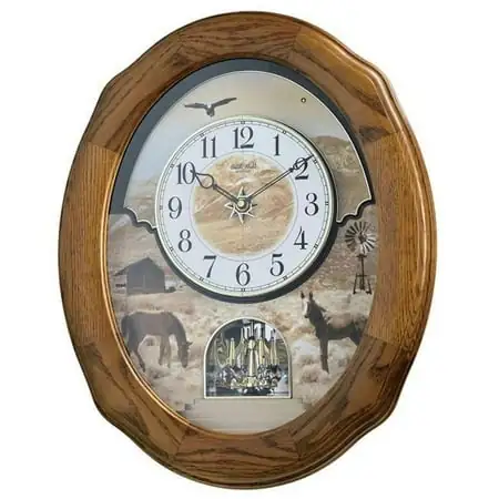 Rhythm Clock 4MH418WU06 20.7 x 16.6 in. Joyful Prairie Magic Motion Clock