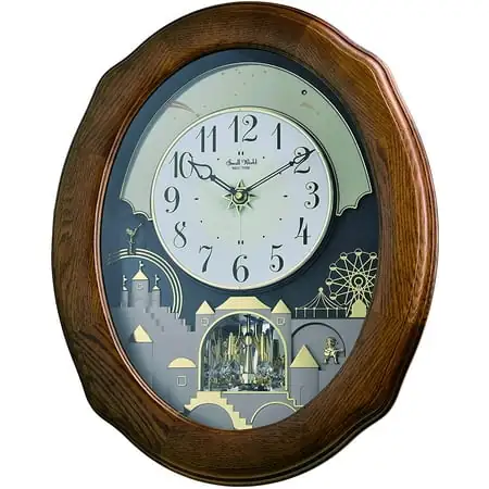 Rhythm Clocks Joyful Timecracker Oak Magic Motion Clock