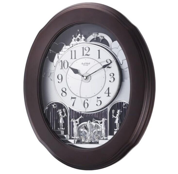 Rhythm Clocks Nostalgia Espresso Magic Motion Clock (4MH871WU06)