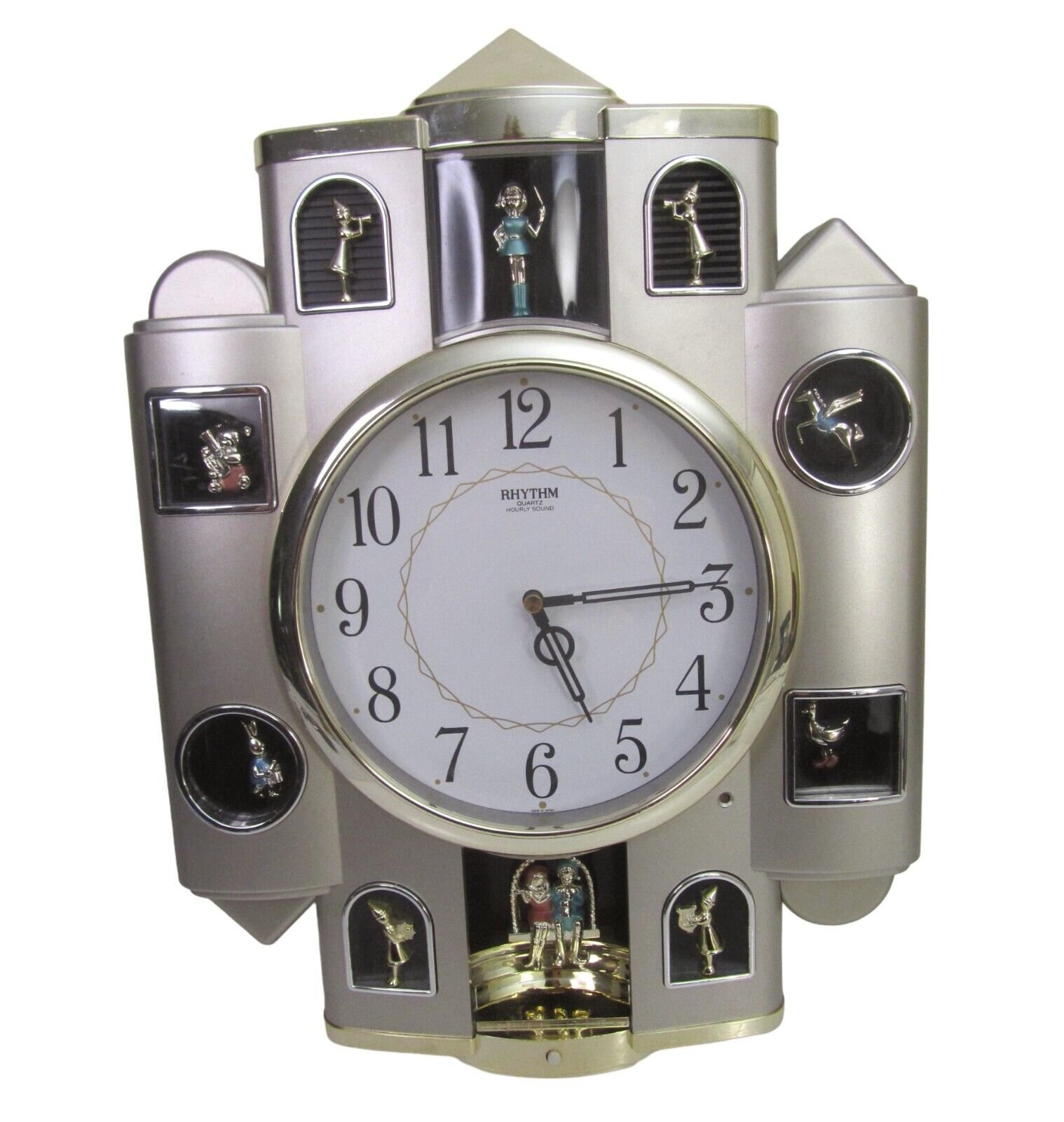 Rhythm Quartz Hourly Musical Wall Clock Castle Fairy Tale Sound Works 4MH747