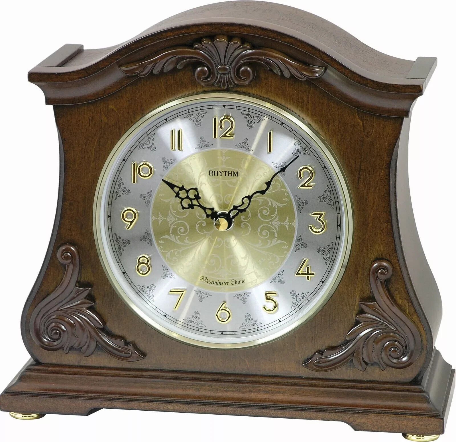 Rhythm Wooden Musical Mantel Clock Versailles II