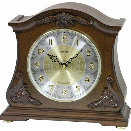 Rhythm WSM Versailles II Wooden Musical Clock - Alder - 9.5in.H x 10.2in.W x 3.2in.D