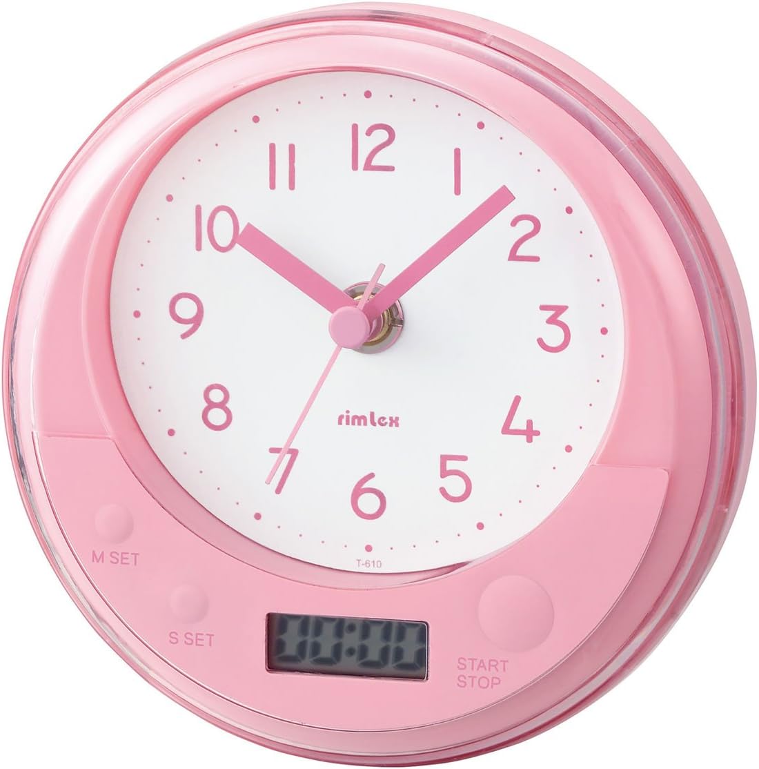 rimlex T-610 PK Splashproof Clock, Half Body Bath Timer Clock, Pink