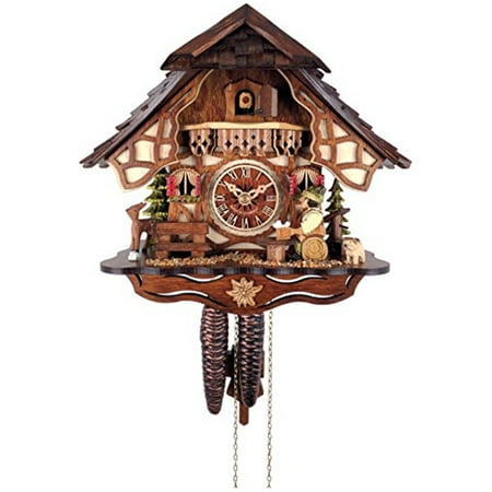 River City Clocks Chalet Style One Day Cuckoo Clock with Beer Drinker