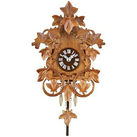 River City Clocks Quartz Clock with Hand-carved Vines & Leaves - Cuckoo Chime