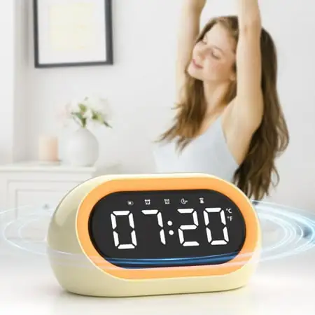 RKZDSR Mini Alarm Clock - Multifunctional and Rechargeable with USB Port, Perfect for Desktop and Travel Use, Ideal for Students and Office Workers