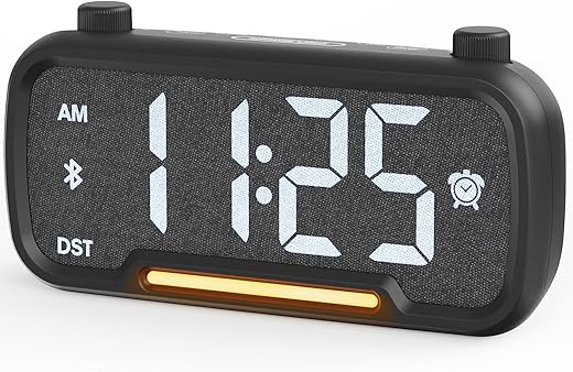 ROCAM Alarm Clock Radio - Bluetooth Alarm Clock: Warm Night Light Digital Clock Dimmable 16 Levels Volume Type C & USB Ports for Bedroom Bedside | Nightstand | Kids | Teens | Seniors | Adults