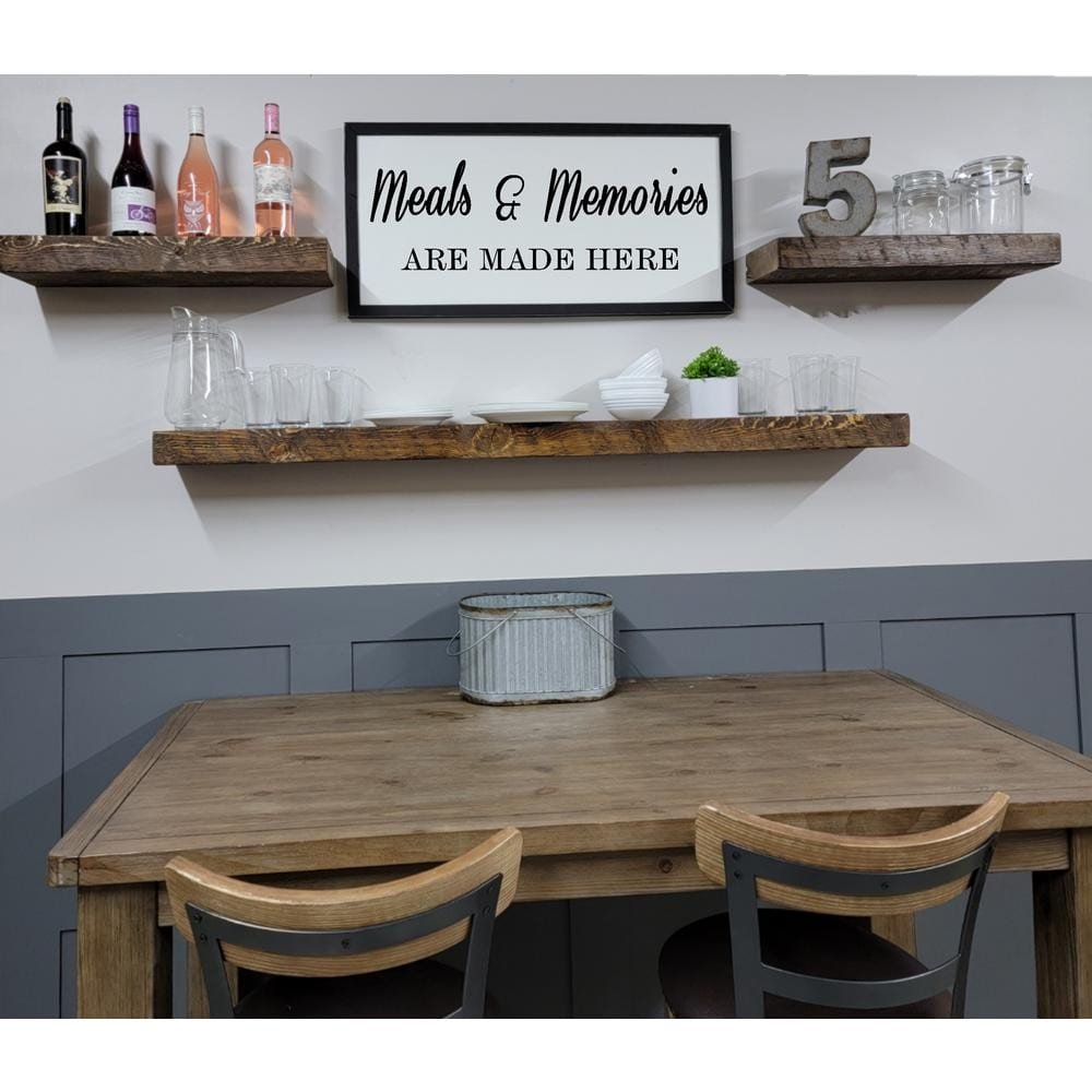 Rough Cut Decor 3 x 7 x 24 in. Dark Stain Floating...