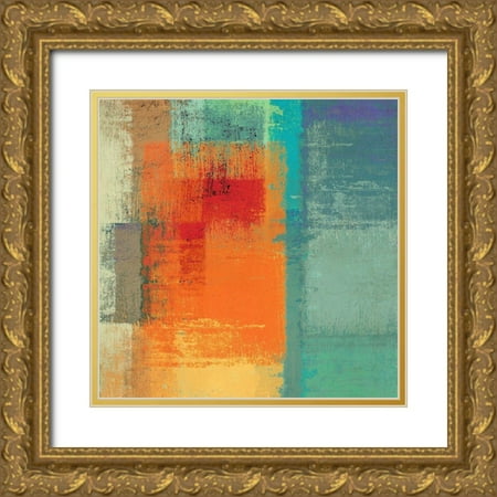 Ruggero, Falcone 15x15 Gold Ornate Wood Framed with Double Matting Museum Art Print Titled - Rainbow Segment II