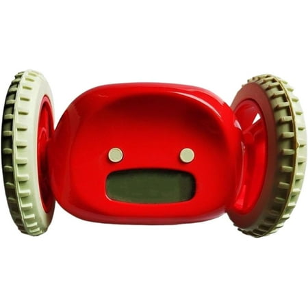 Runaway Alarm Clock Extra Super Loud Alarm Clock Alarm,Clock On Wheels Extra Loud For Heavy Sleeper Adult Or Kid Bed Room Funny Rolling Run Moving Jumping (Red)