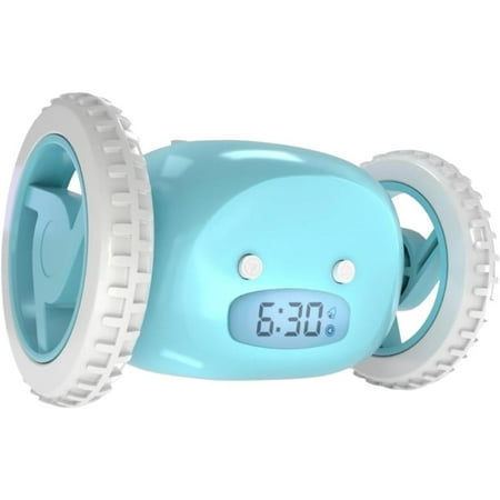 Runaway Alarm Clock Extra Super Loud Alarm Clock Alarm,Clock On Wheels Extra Loud For Heavy Sleeper Adult Or Kid Bed Room Funny Rolling Run Moving Jumping (Blue)