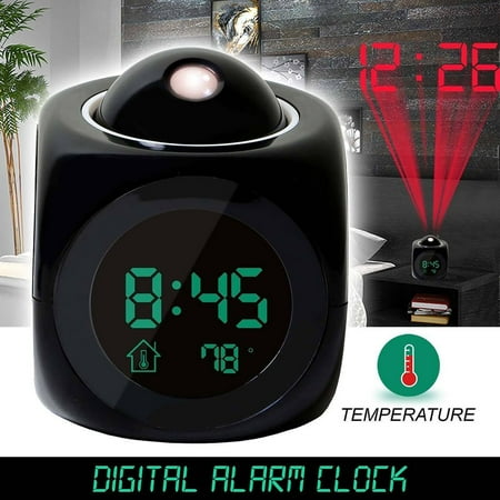 SANAG Home Projecting Alarm Clock Large Display Time Date Temperature Projector Digital Colorful Backlight Table Clock