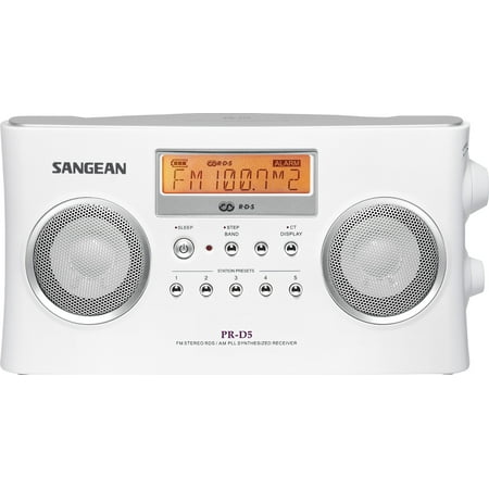 Sangean All in One Compact Portable Digital AM/FM Radio with Built-in Stereo Speaker, Earphone Jack, Alarm Clock Plus 6ft Aux Cable to Connect Any Ipod, Iphone or Mp3 Digital Audio Player