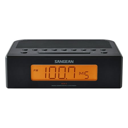 Sangean Compact AM/FM Dual Alarm Clock Radio with Large Easy to Read Backlit LED Display Plus 6ft Aux Cable to Connect Any Ipod, Iphone or Mp3 Digital Audio Player