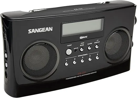 Sangean PR-D5BK AM/FM Portable Radio with Digital Tuning and RDS (Black)