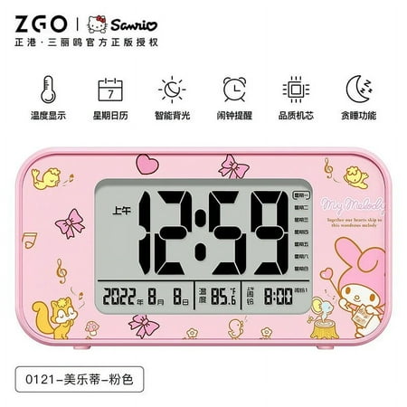 Sanrio Cinnamoroll Hello Kitty Smart Alarm Clock Electronic Watch Wake Up Artifact Kawaii Digital Precise Luminous for Dormitory