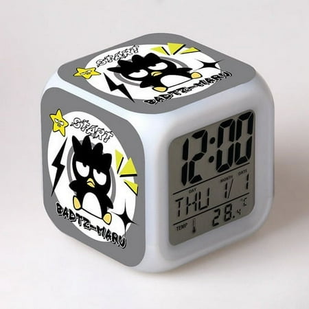 Sanrio Hello Kitty LED Glowing Alarm Clock Anime Melody Kuromi Cinnamoroll Cartoon Kids Digital LED Alarm Clock Christmas Gifts