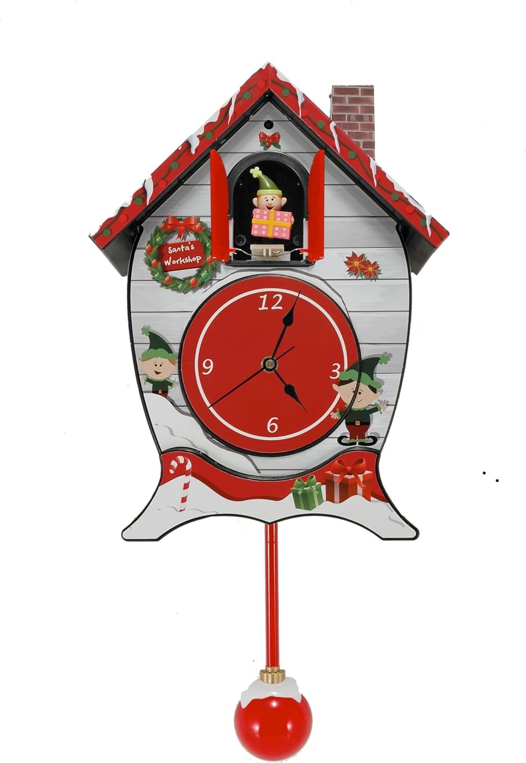 Santa'S North Pole Workshop Cuckoo Carol Sound Clock