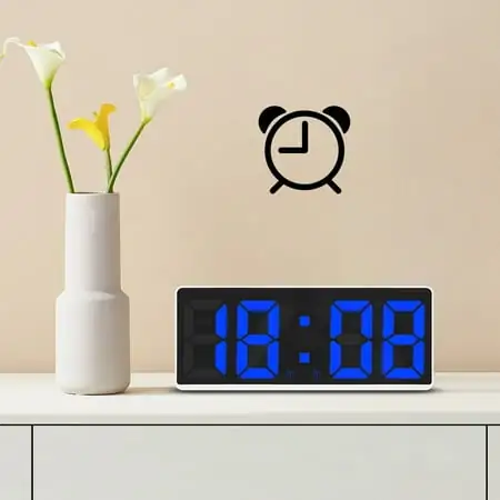 School Supplies Qwtwty Digital Alarm Clock Simples LED Large Digital Display Fashion Alarm Clock Fully Functional Desktop Bedside Study Kitchen Clock White Frame On Clearance