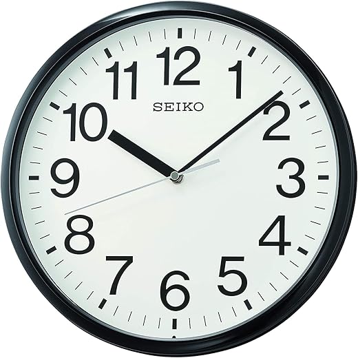 Seiko 12 Inch Business Wall Clock, Black