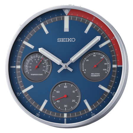 Seiko 13 Shelby II Wall Clock, Silver