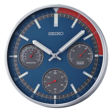 Seiko 13 Shelby II Wall Clock, Silver