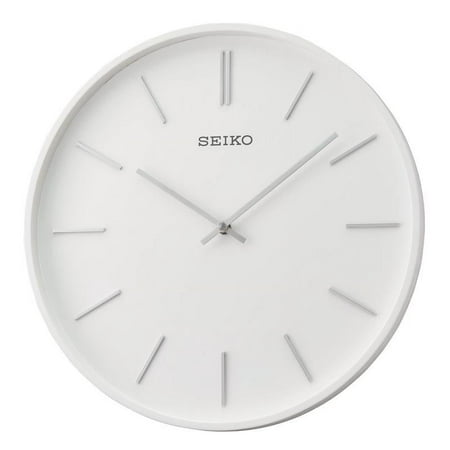 Seiko 13 Wooden White Pax Wall Clock, White Round Ash, Analog, Quartz QXA765WLH