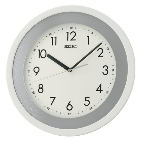 Seiko 14 Disco Wall Clock, White, Traditional Analog Quartz