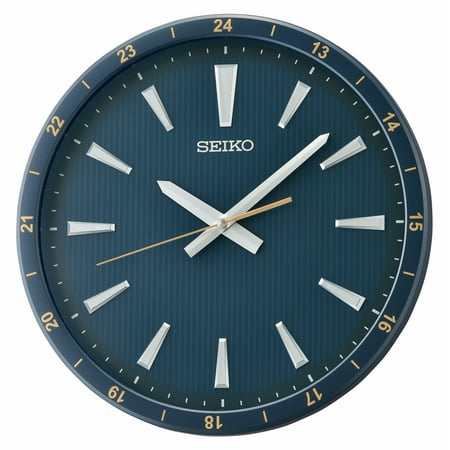 Seiko 14 Kao Wall Clock, Blue, Modern Quartz Analog, QXA802LLH