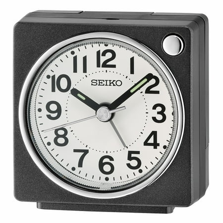 Seiko 2.6 inch Fuji Dark Beep Alarm Metallic Analog Quartz Desk Traditional Clock QHE196KLH