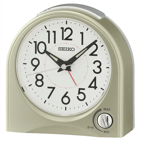 Seiko 4 Maris Desk/Beep Alarm, Gold Analog QHE204GLH