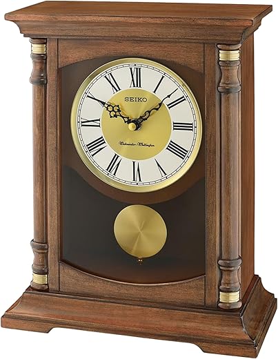 Seiko Baron Mantel Chime Clock,Brown