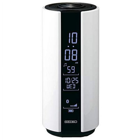 Seiko Clock Alarm Clock Multi Sound Clock Waterproof Digital White Height 15.1 x Width 6.6 x Depth 6 cm SS201W// Display