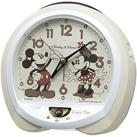 Seiko Clock Alarm Clock Table Clock Analog Ivory 130 x 140 x 96mm Mickey Mouse Minnie Mouse Disney Time Disney Time FD483C